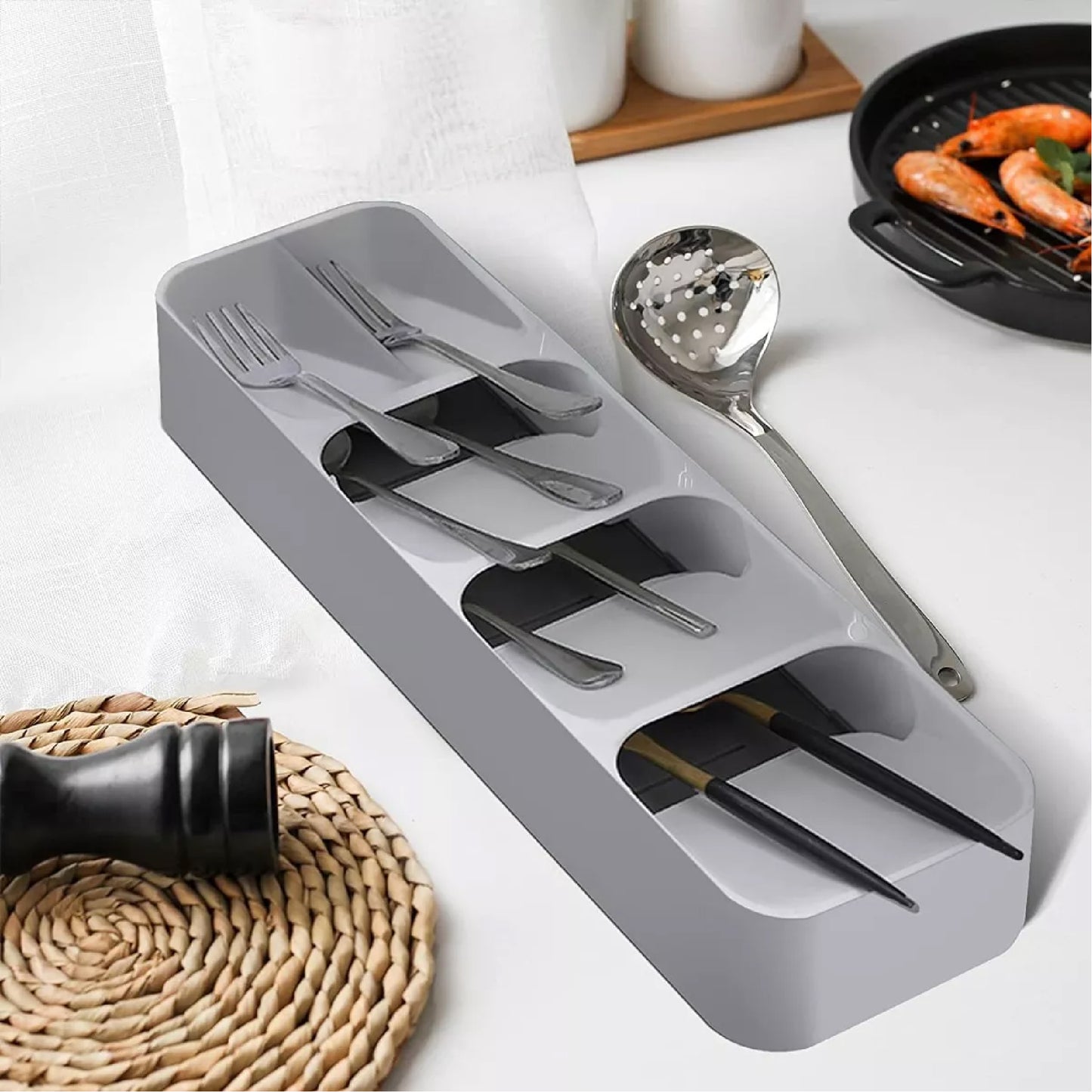 Organizador de cubiertos y cuchillos de cocina