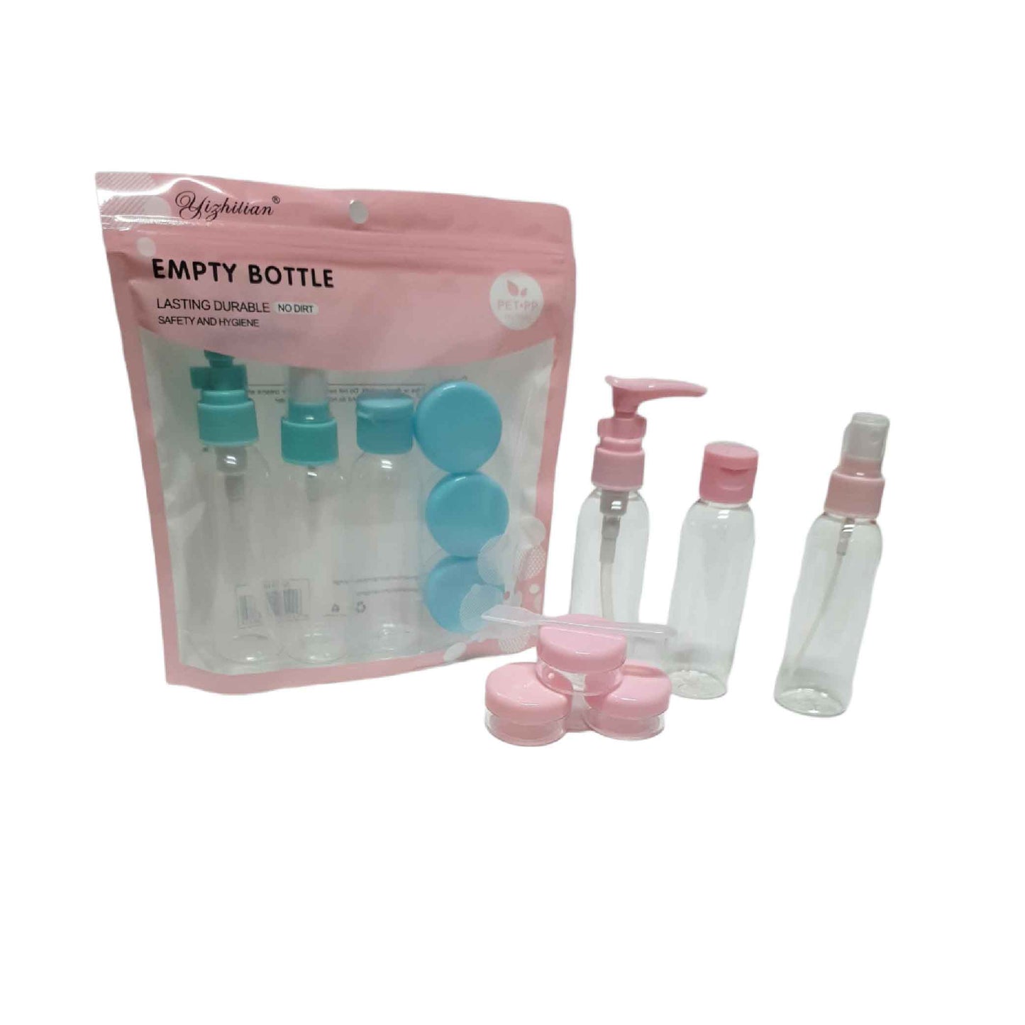 Kit viajero x6 botellitas vacías con dispensadores
