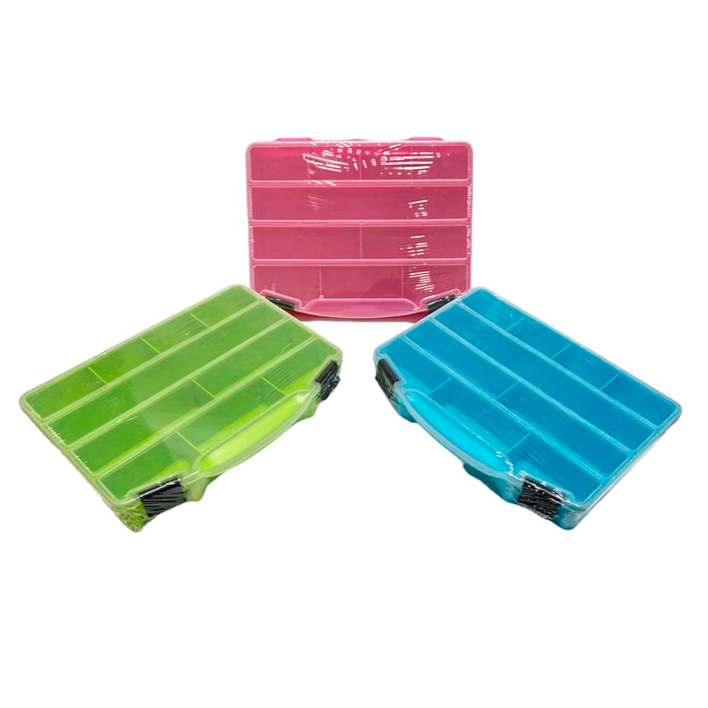 Caja de almacenamiento con compartimentos y tapa de seguridad