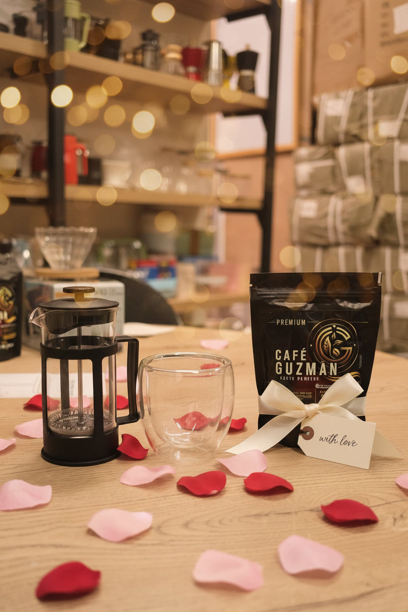 Kit Día del Padre – Prensa Francesa 350ml + 2 Vasos Doble Pared + Gratis Café Premium 125g