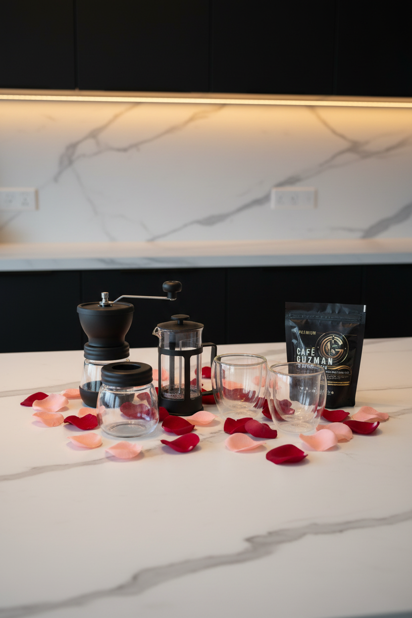 Kit Día del Padre – Prensa Francesa + Molino Manual + Vasos Borosilicato + Gratis Café Premium 125g