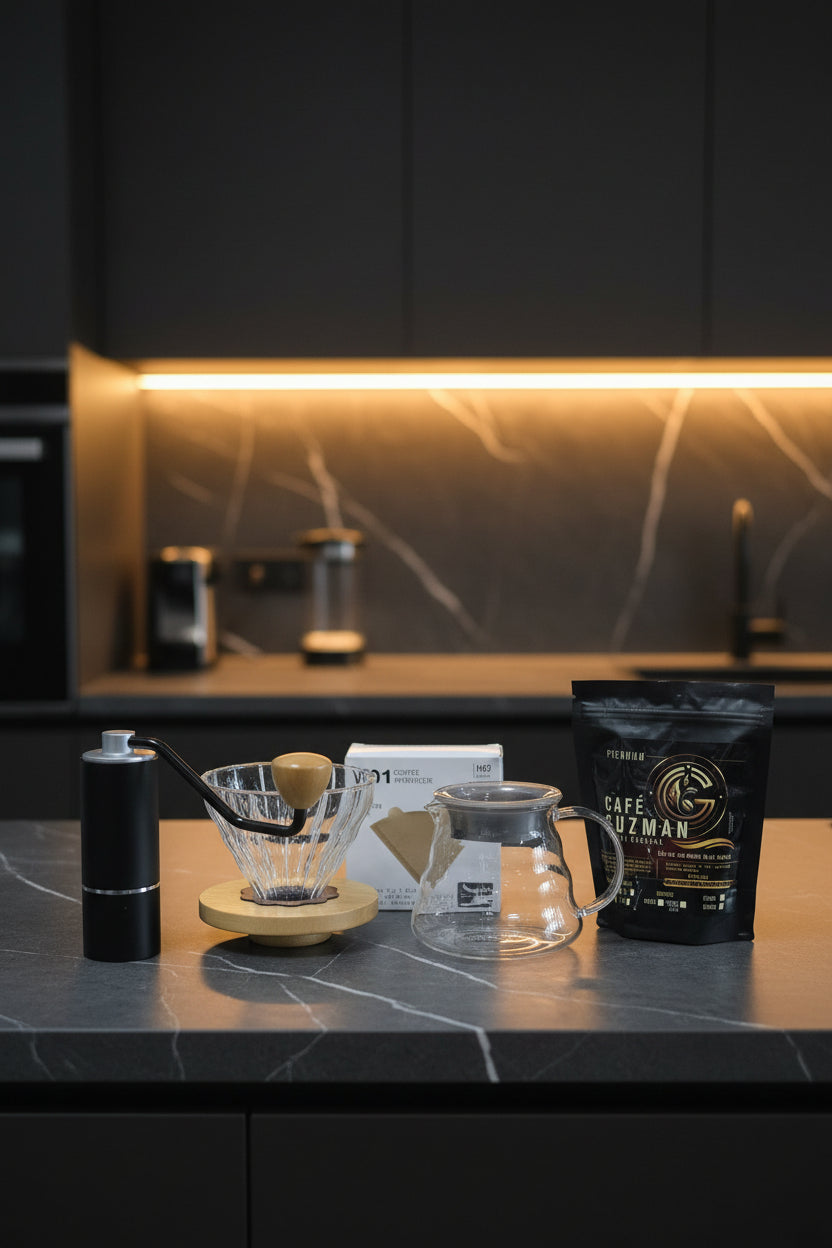 Kit Día del Padre – V60 + Molino Cerámico + Server 360ml + Filtros + Café Premium 125g