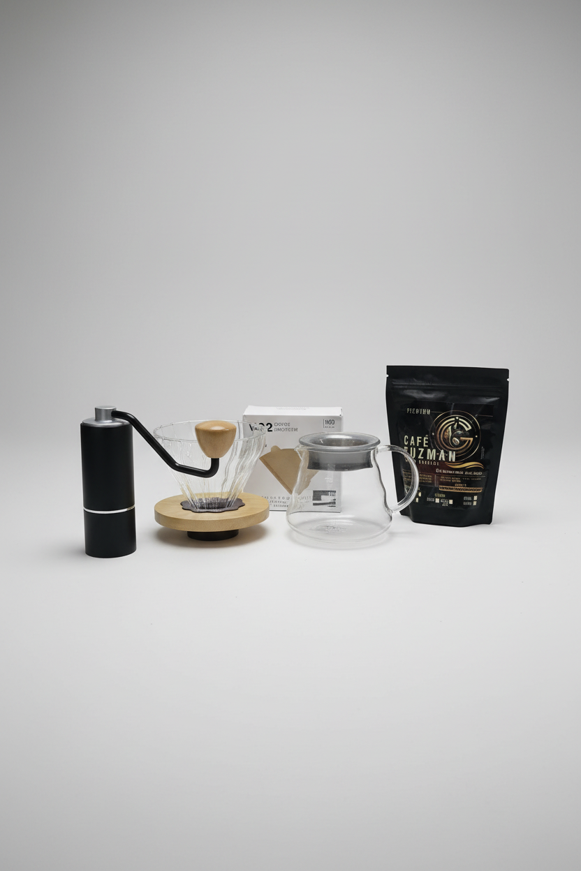 Kit Día del Padre – V60 + Molino Cerámico + Server 360ml + Filtros + Café Premium 125g