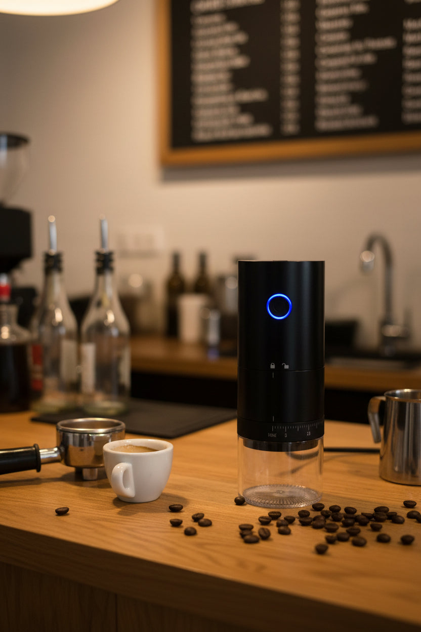 Molino de Café Eléctrico Recargable (USB): Diseño Inalámbrico Premium