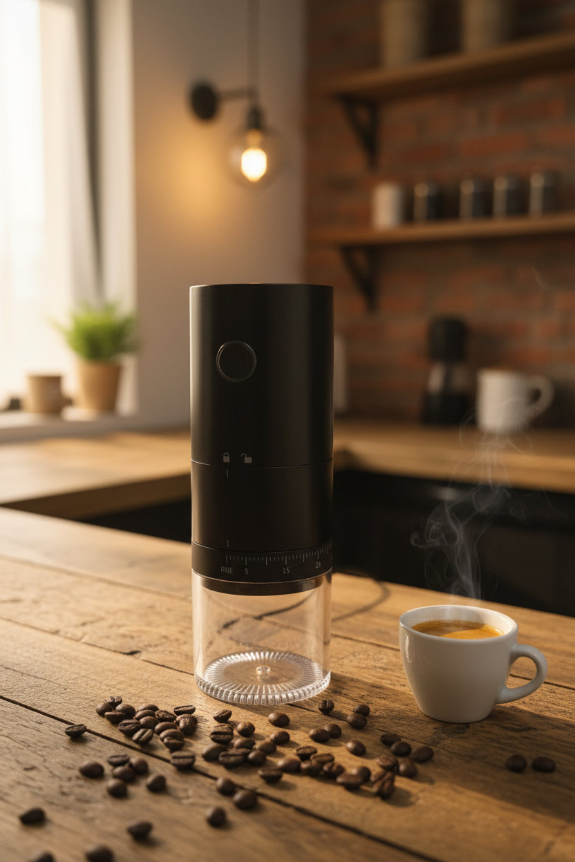Molino de Café Eléctrico Recargable (USB): Diseño Inalámbrico Premium