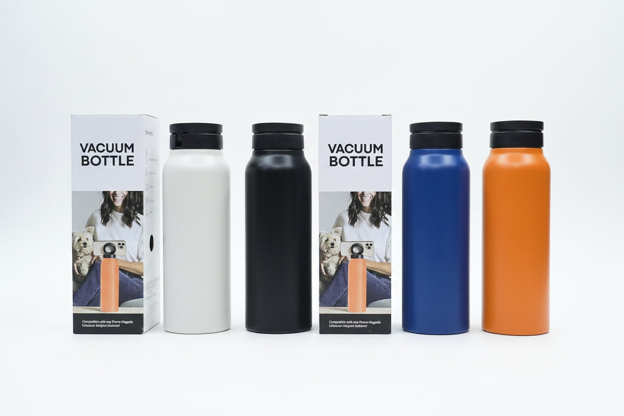 Termo Vacuum Bottle en 4 colores con cajas de presentación