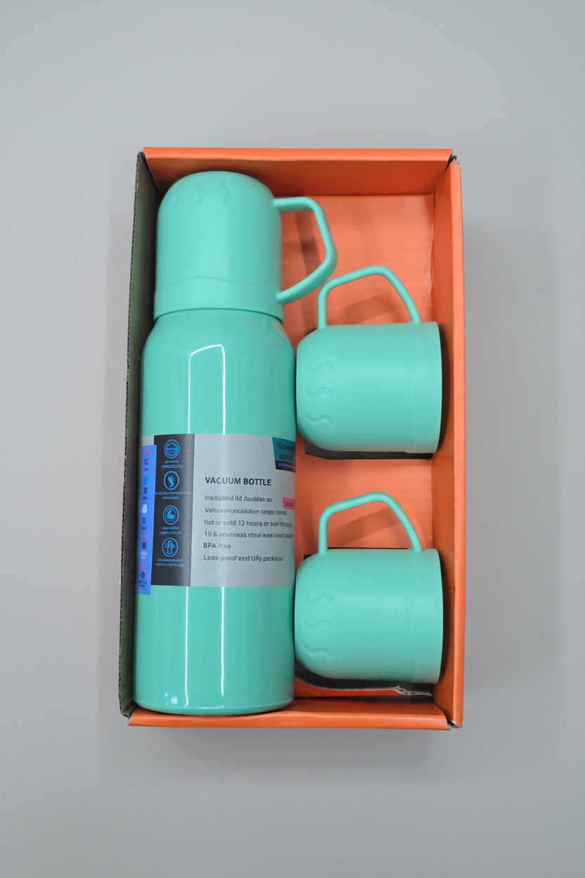 Set Premium Termo 500ml + 3 Tazas y Bolsa de Regalo