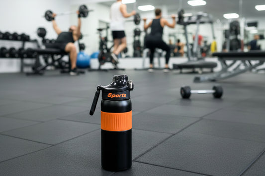 Termo Deportivo "Sport Grip" 550ml (Acero Doble Pared) - Tapa Dual: Pitillo + Chorro