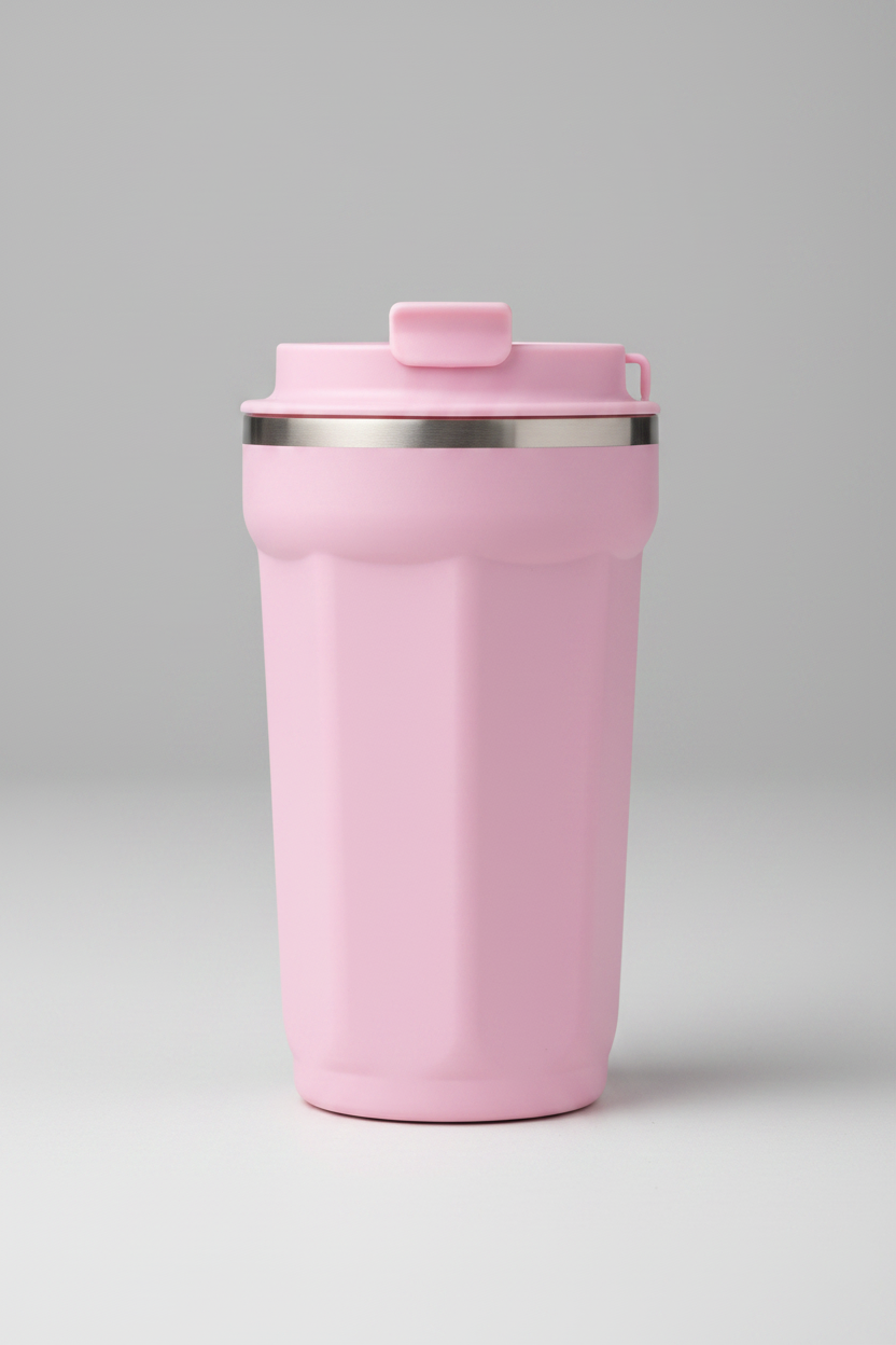 Vaso Térmico Isotérmico Acero Inoxidable 510ml | Tapa Flip y Correa | Colores Pastel