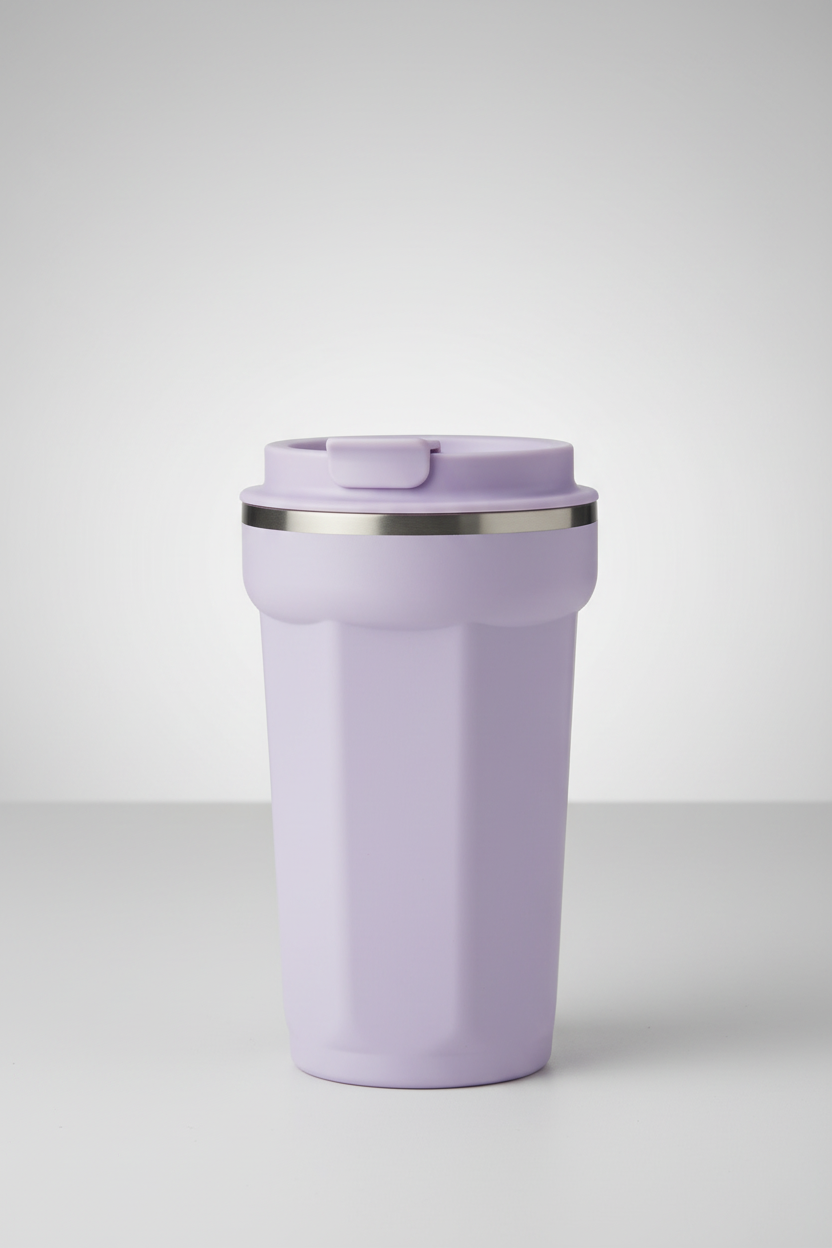 Vaso Térmico Isotérmico Acero Inoxidable 510ml | Tapa Flip y Correa | Colores Pastel