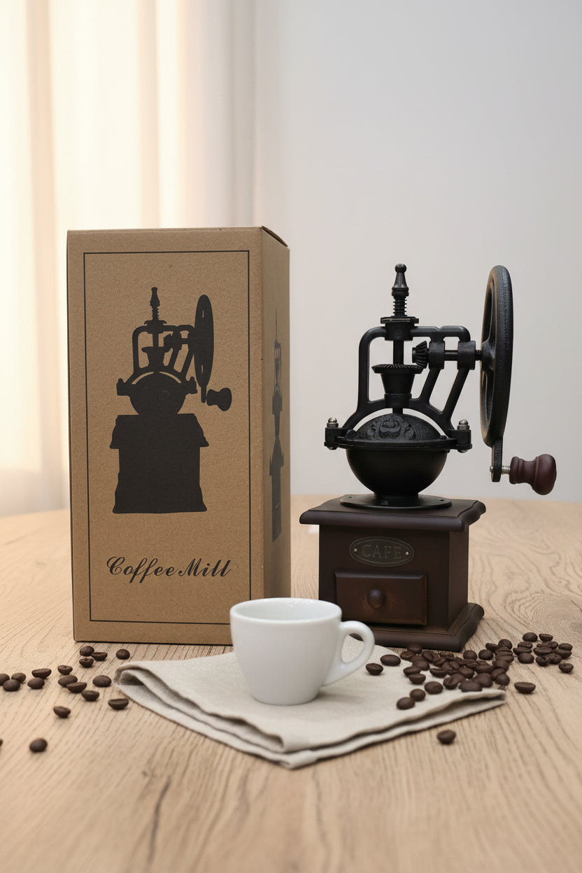 Moledor de café vintage Coffee Mill con caja de presentación kraft
