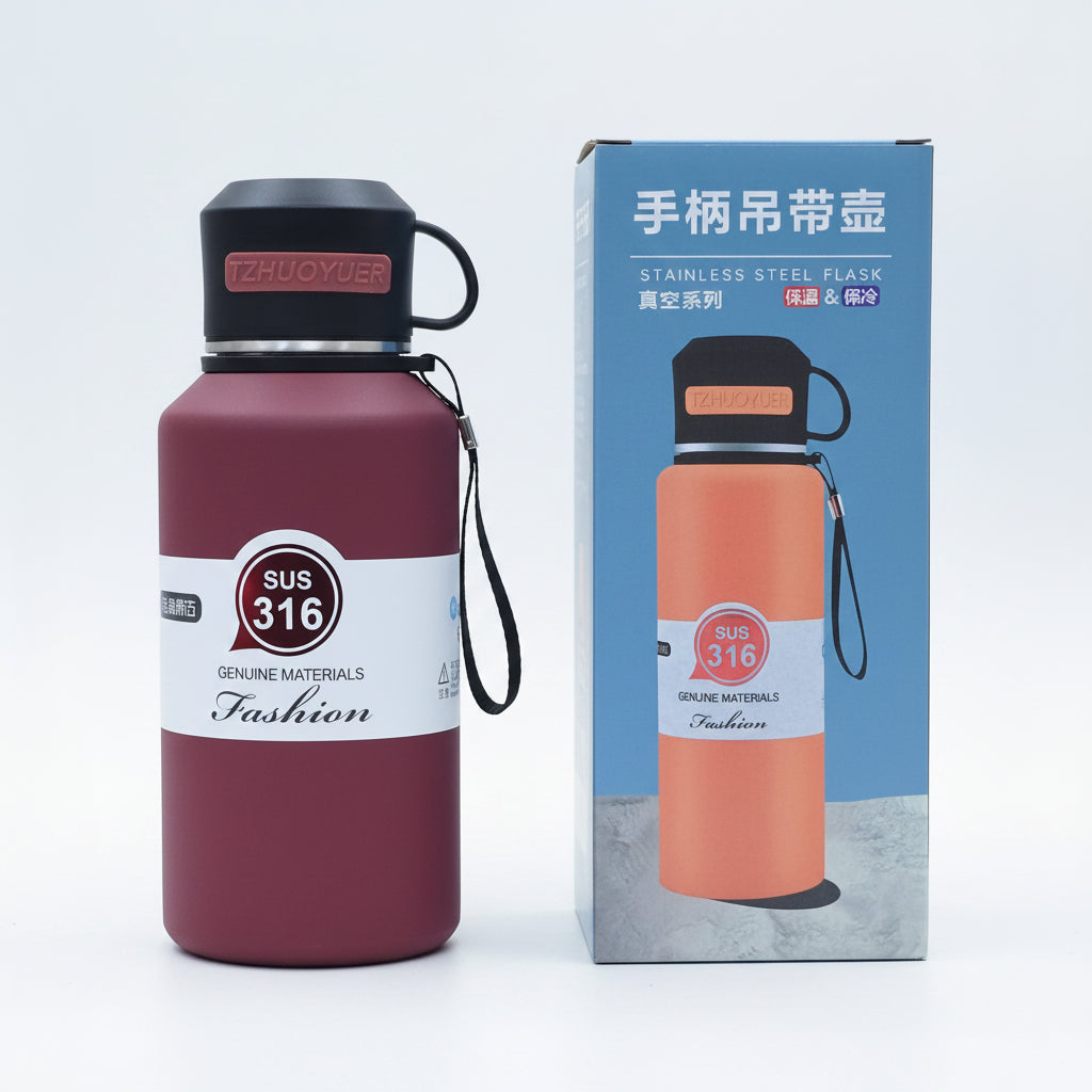 Termo SUS 316 vino con caja Stainless Steel Flask Vacuum Series - vista lateral