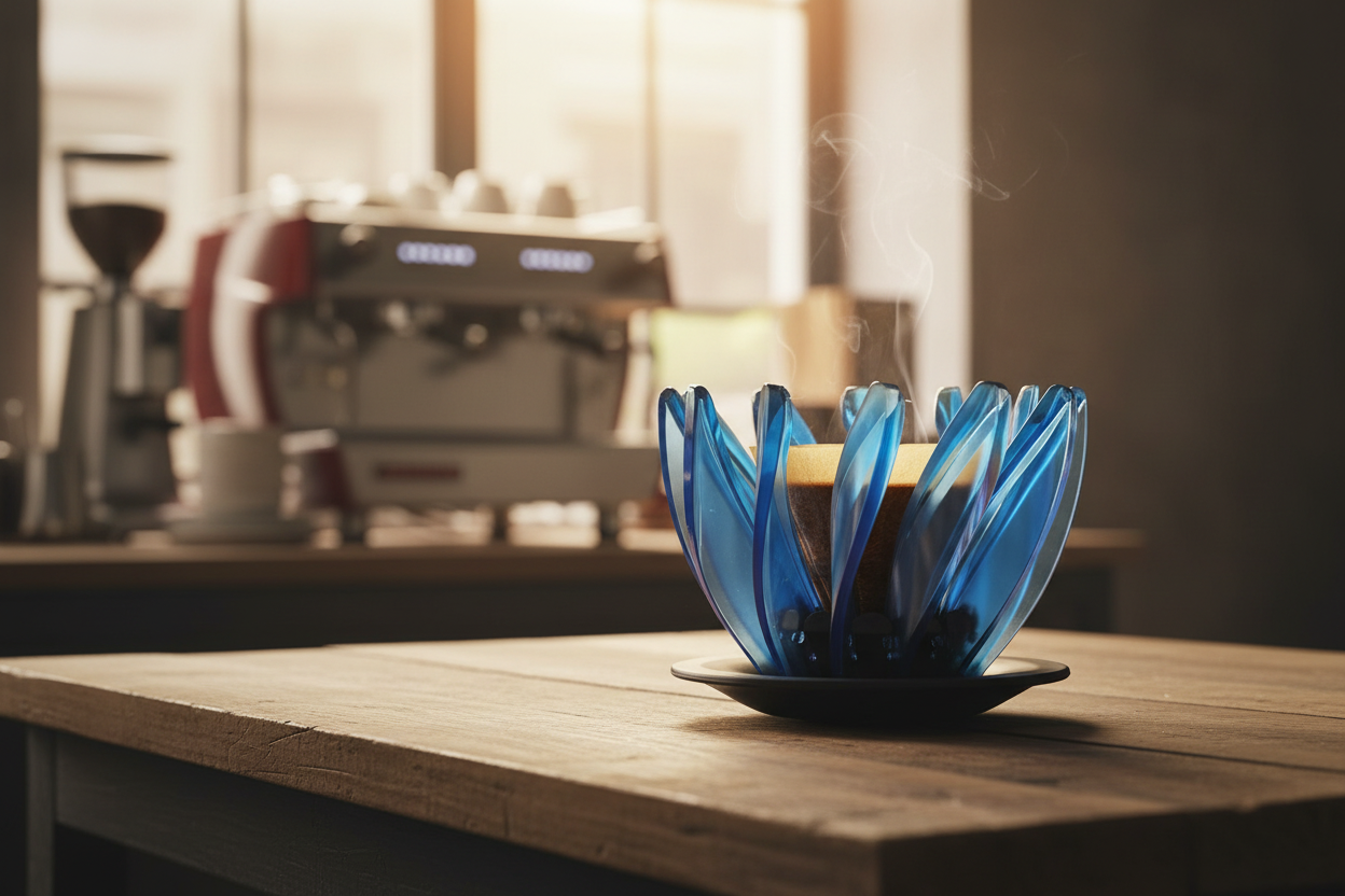Dripper Pour Over Flor de Loto en Acrílico | Método de Extracción Artesanal | Zafiro