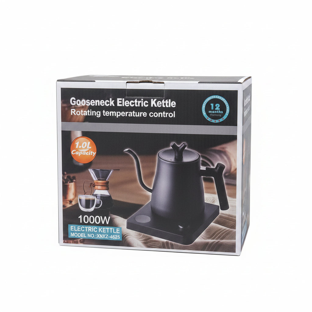 Caja Gooseneck Electric Kettle 1000W 1.0L control temperatura rotativo modelo XNXZ-4625 - vista frontal