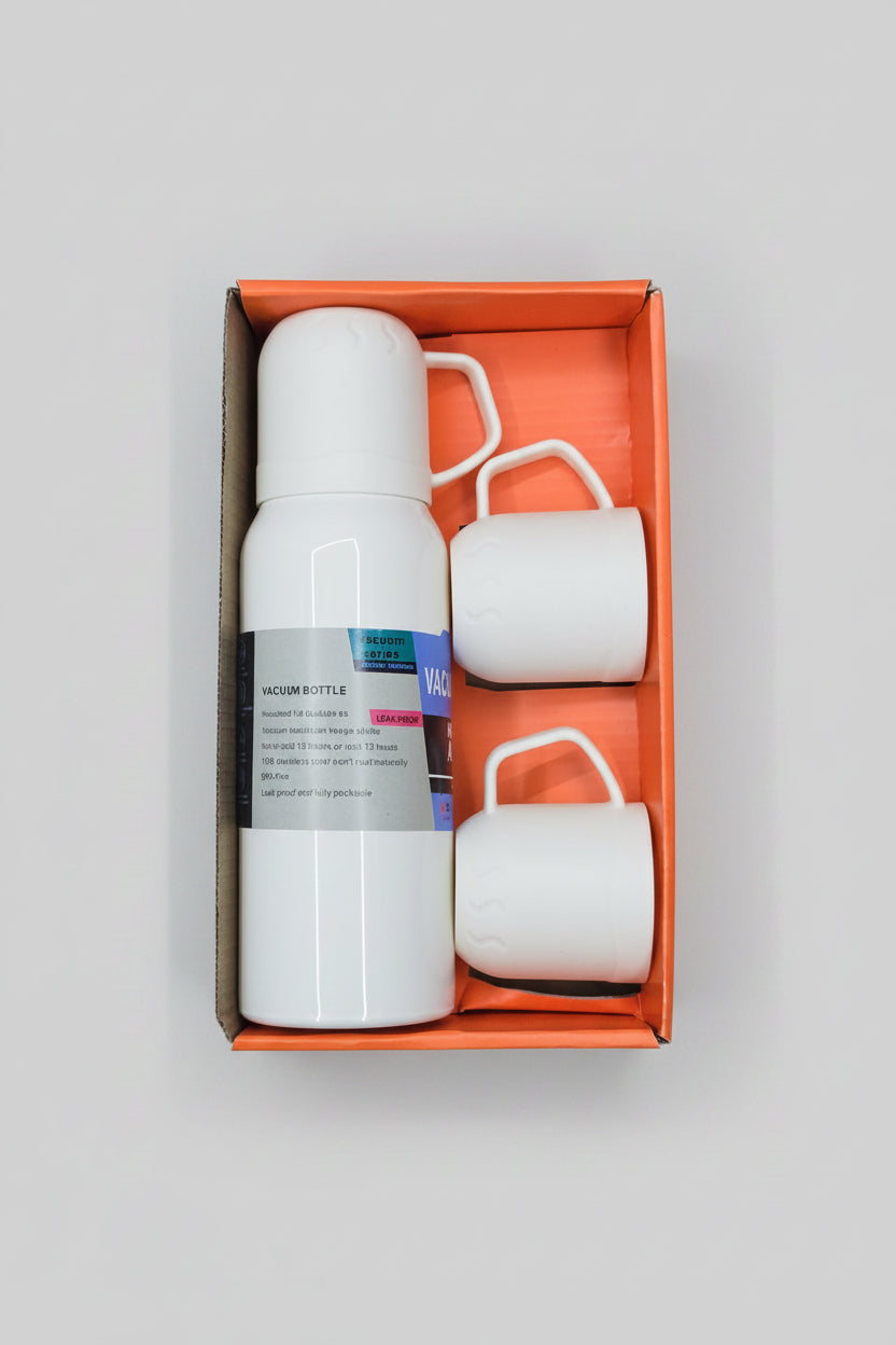 Set Premium Termo 500ml + 3 Tazas y Bolsa de Regalo