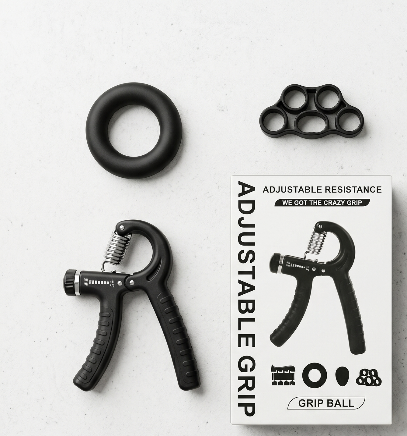 Set de Hand Grip 5 en 1 – Kit Completo de Fortalecimiento de Manos y Dedos