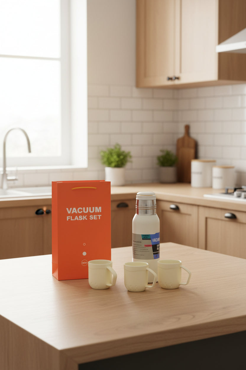 Set Premium Termo 500ml + 3 Tazas y Bolsa de Regalo