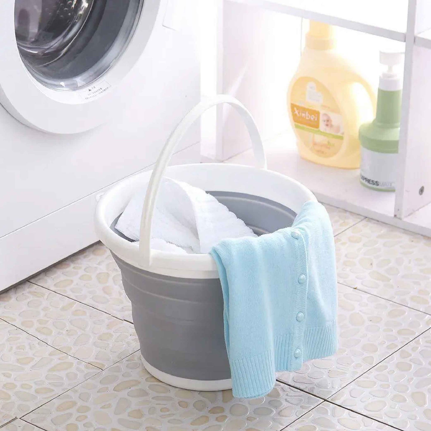 Recipiente balde multiusos plegable pequeño