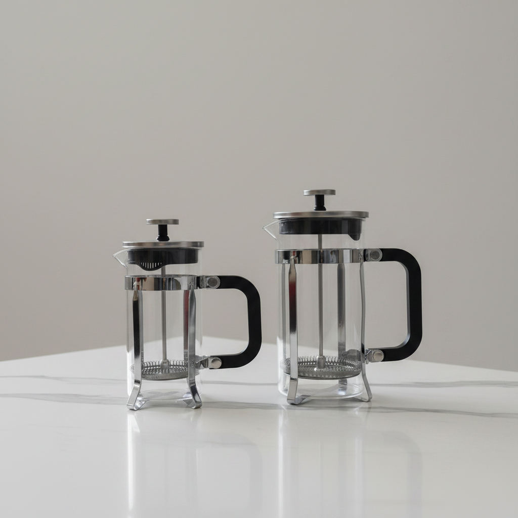 Prensa Francesa de Lujo | Vidrio Borosilicato + Acero Inoxidable Cromado | 2 Tamaños