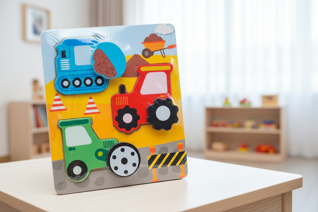 Rompecabezas Didáctico de Madera 3D (Montessori) - Estimulación Temprana 13x15cm