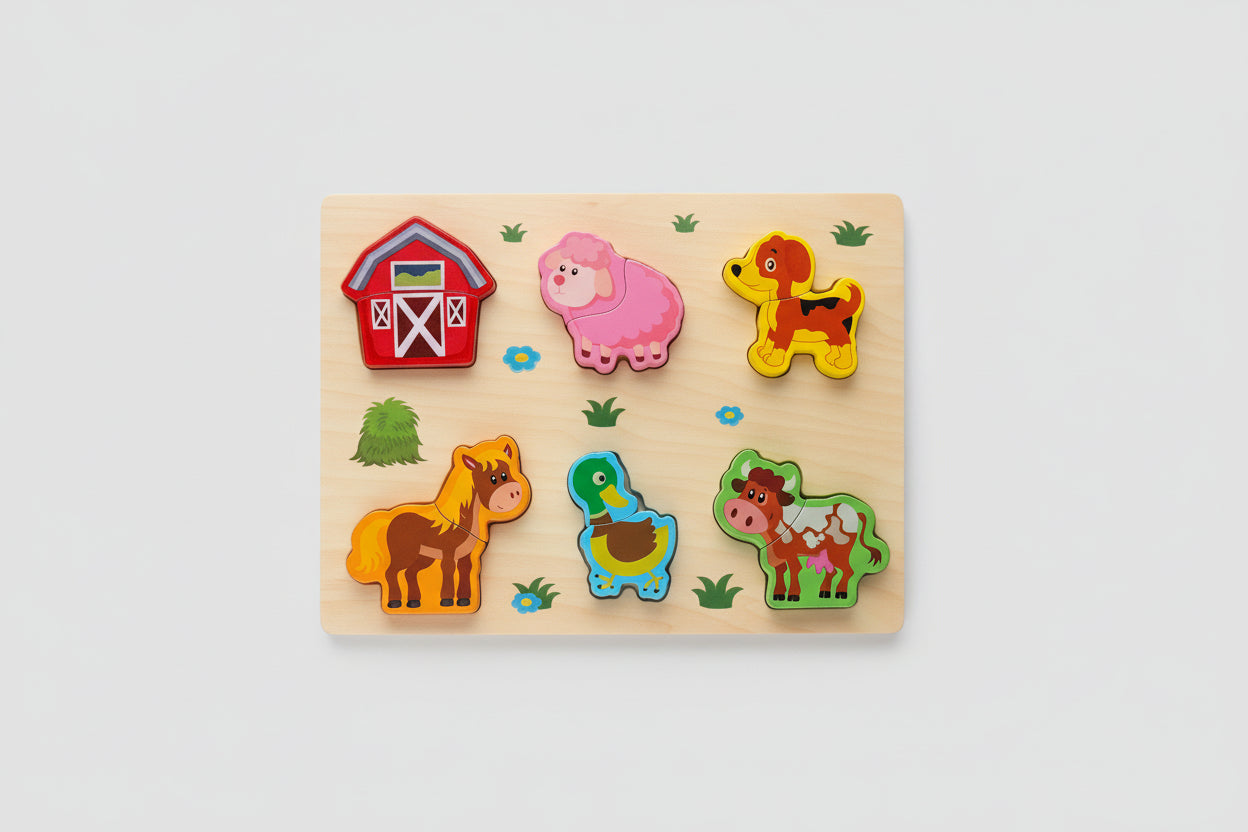 Maxi Tablero de Encaje en Madera (30x22cm) - Rompecabezas Temático Educativo