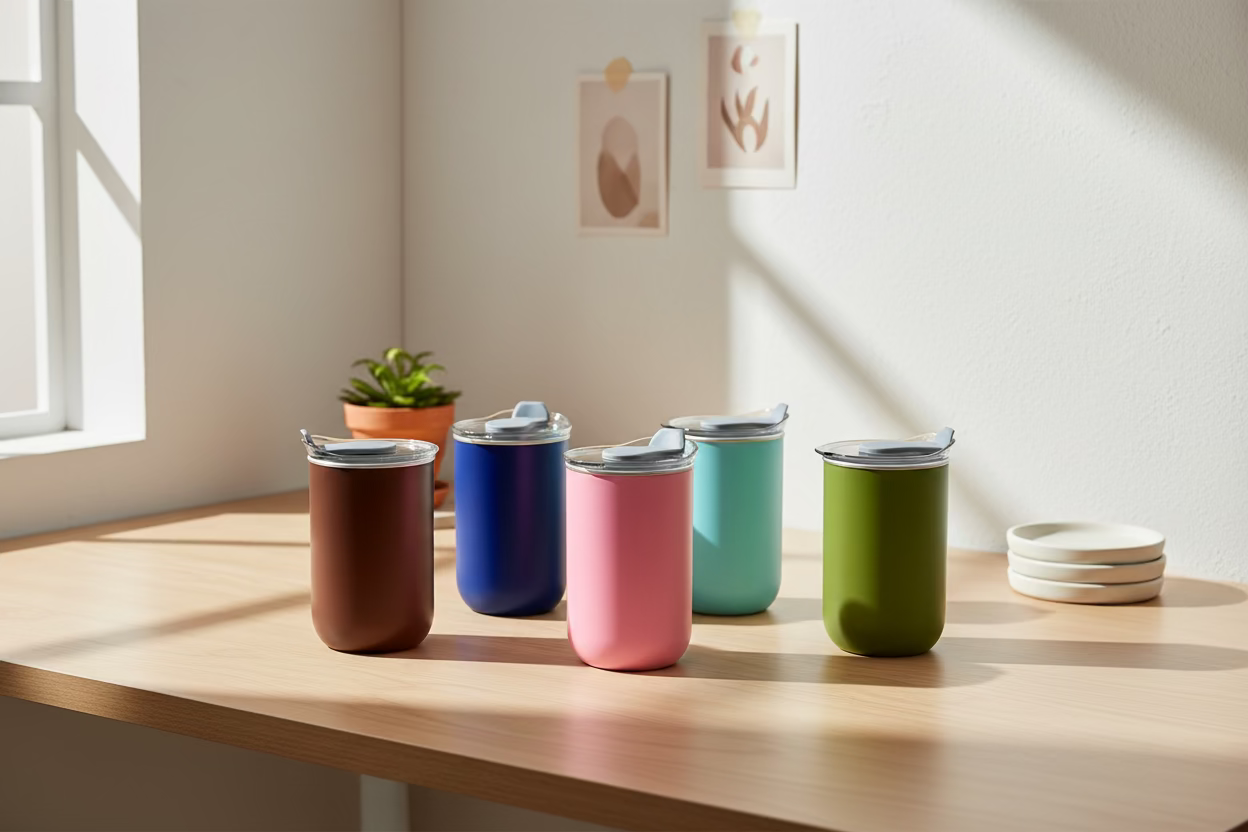 Vaso Termico Mini Tumbler 7oz (220ml) con Tapa de Silicona - Mantiene Calor y Frío