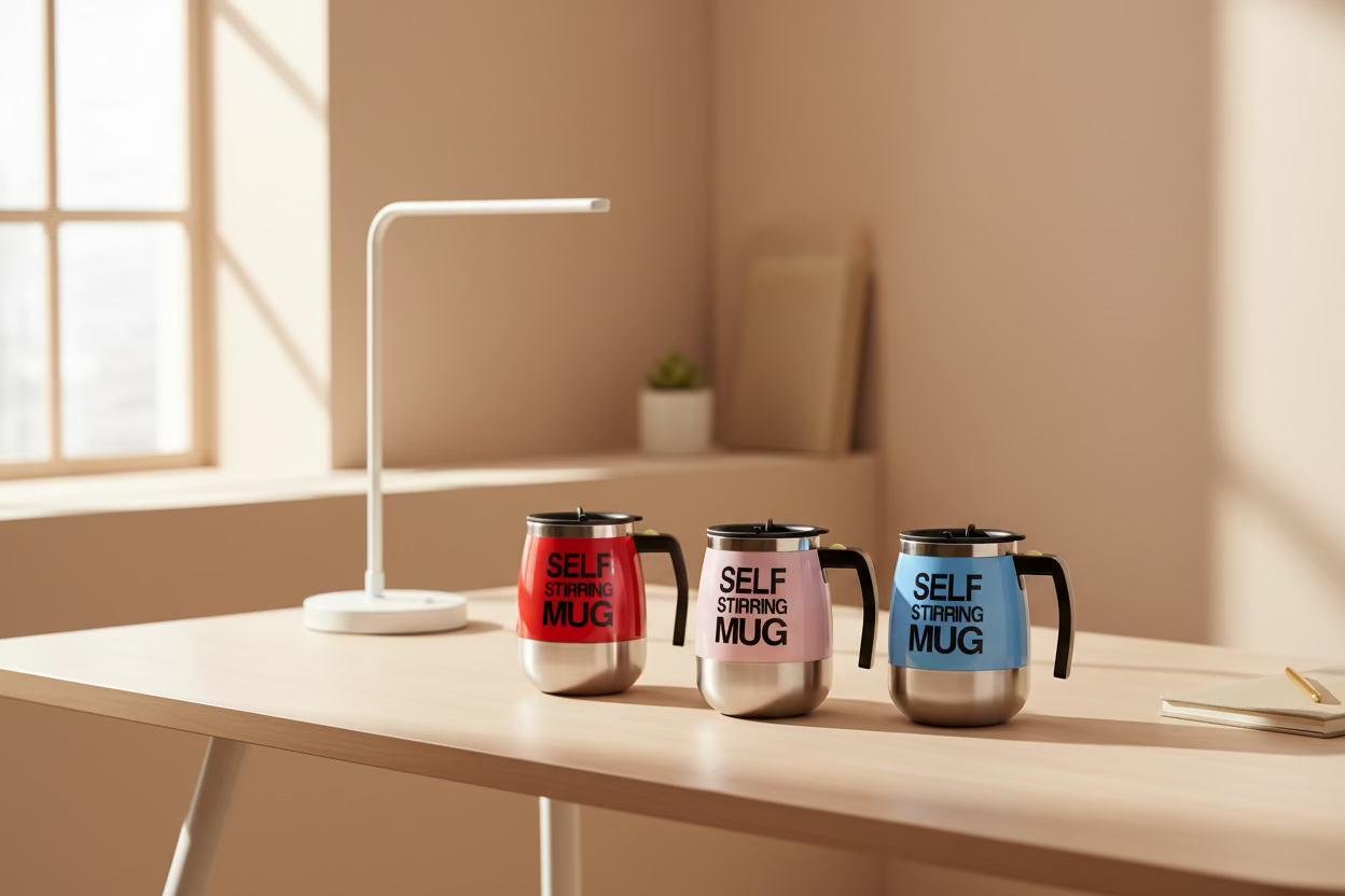 Taza Mezcladora Automática "Magic Mug" 450ml - ¡Adiós a la Cuchara! Vaso Térmico con Mezclador Eléctrico