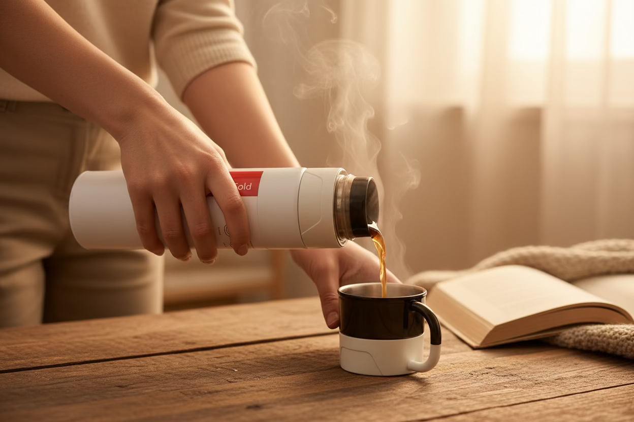 Set de Regalo Premium: Termo 500ml + 3 Tazas & Bolsa de Lujo