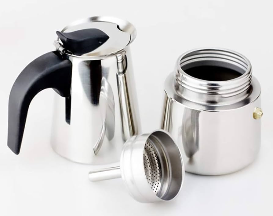 Cafetera Prensa Italiana 12 Tazas - Moka de Acero inoxidable para Café Espresso