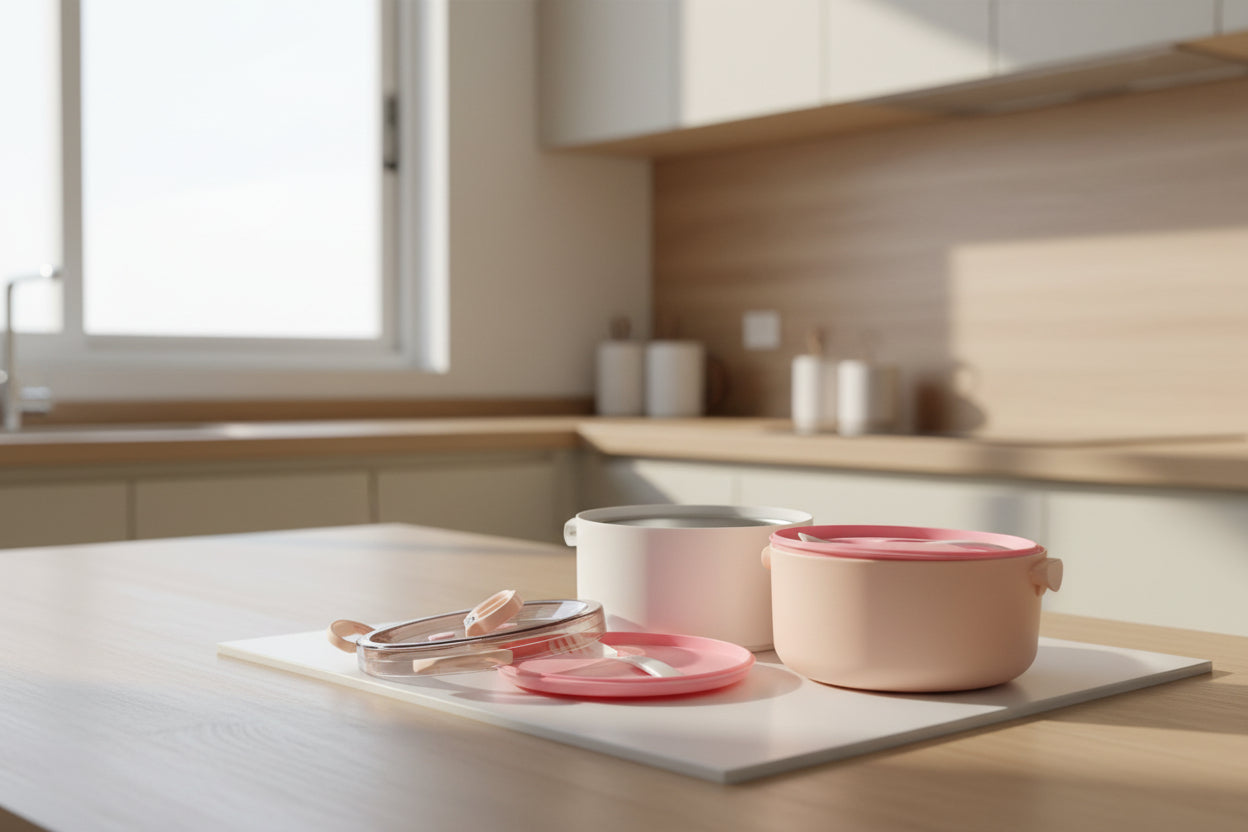 Lunch Box 2 en 1: Recipiente Térmico de Acero para Oficina y Colegio