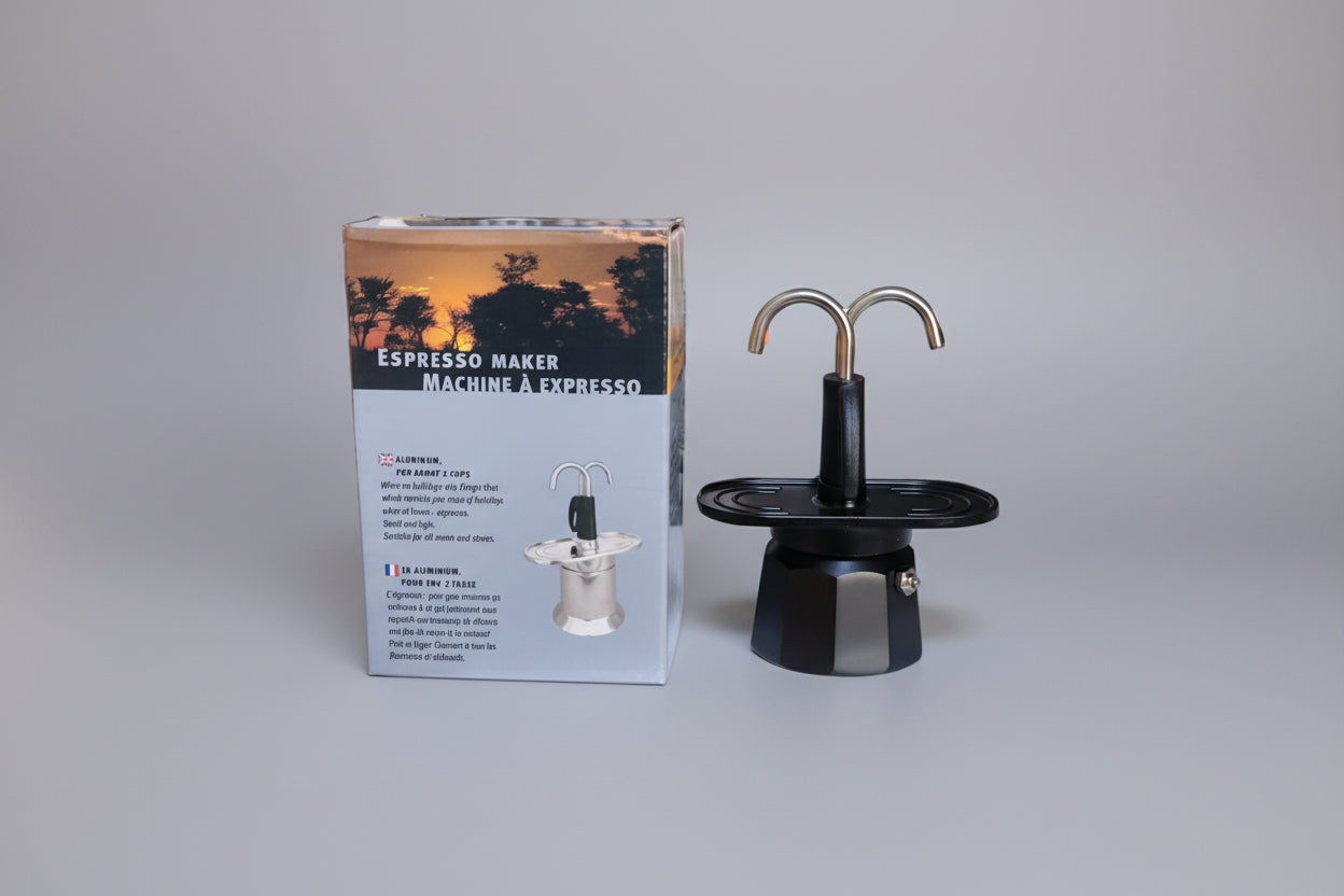 Cafetera Italiana "Mini Express" Doble Salida - Sirve Directo a 2 Tazas