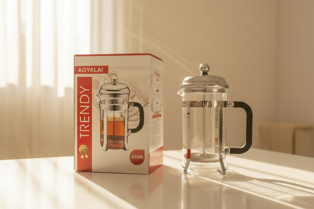 Cafetera Prensa Francesa 600ml con Diseño: Ideal para Compartir (2 a 3 Tazas)
