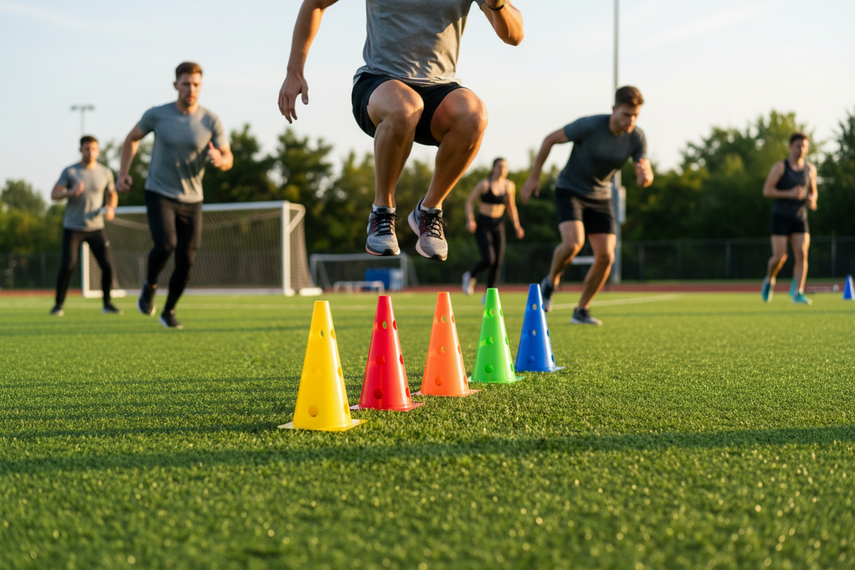 Conos de Entrenamiento Multicolor con Perforaciones – Set deportivo, Agilidad y Velocidad