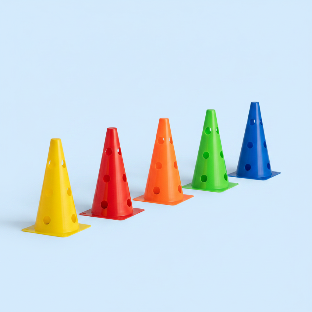 Conos de Entrenamiento Multicolor con Perforaciones – Set deportivo, Agilidad y Velocidad