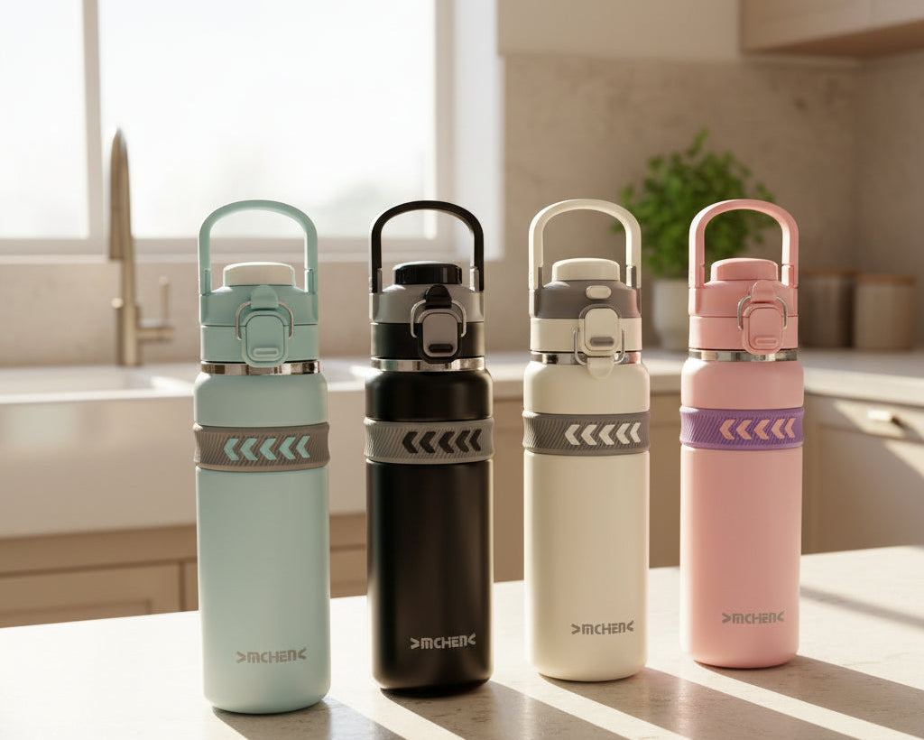 Termo Sport 750ml: Botella Isotérmica con Grip Antideslizante (Mantiene Frío 24h)