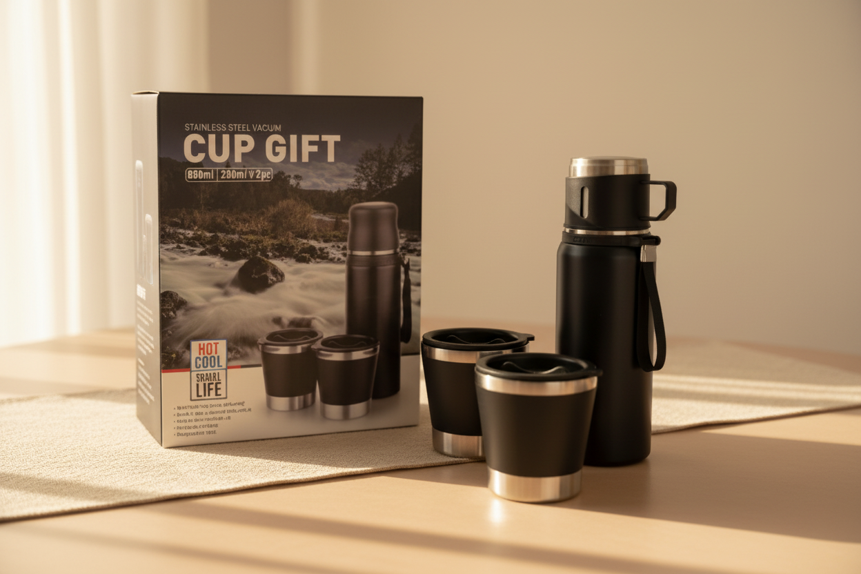 Vacuum Flask Set 3 Piezas: Mantiene Calor/Frío 12h (Ideal Oficina y Viajes)