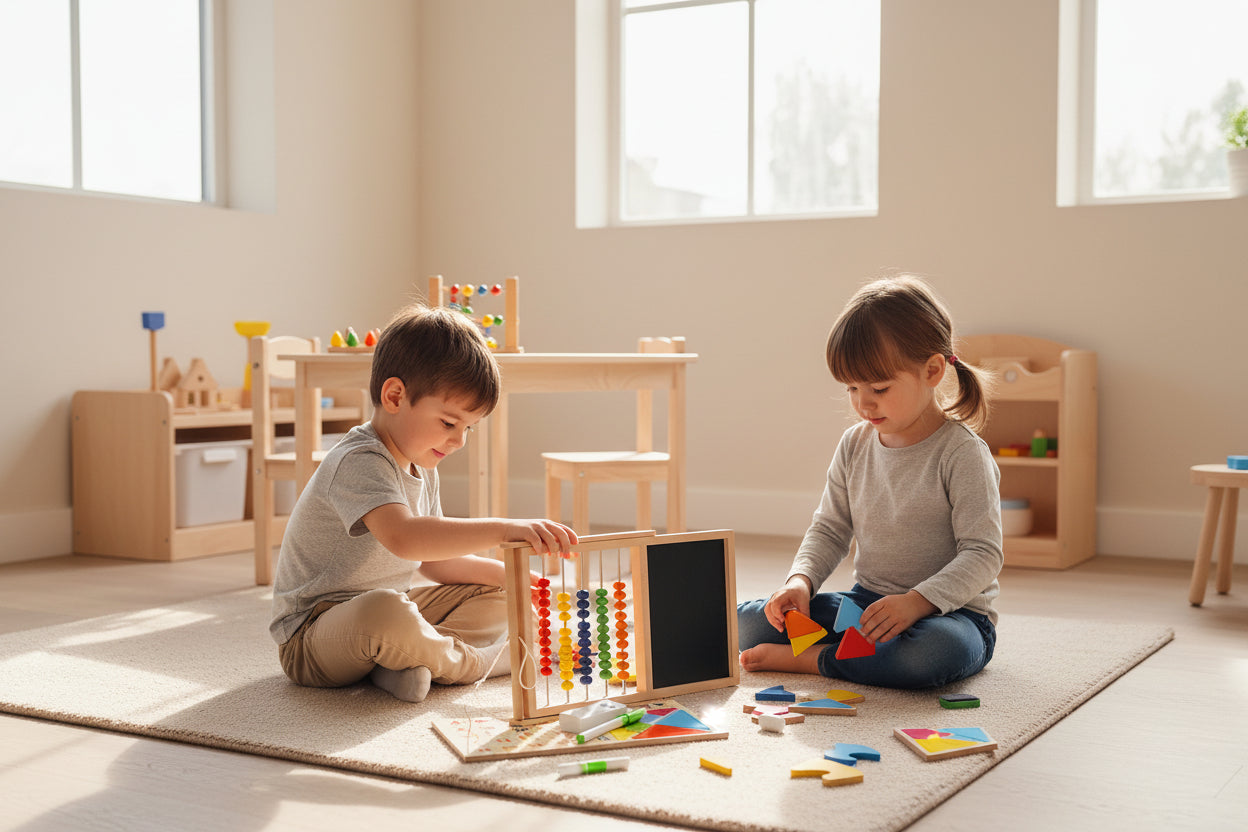 Tablero Educativo 2 en 1: Pizarra & Magnético (Tiza/Marcador) - Kit Completo 30x20cm