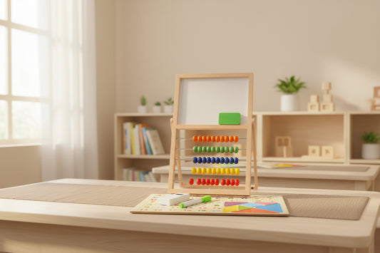 Tablero Educativo 2 en 1: Pizarra & Magnético (Tiza/Marcador) - Kit Completo 30x20cm