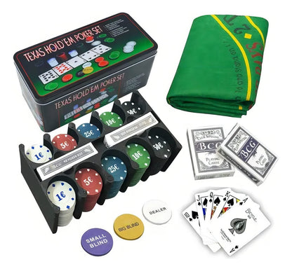 Set de Póker Profesional con 200 Fichas y Tapete de Juego | Diversión en Familia y Amigos