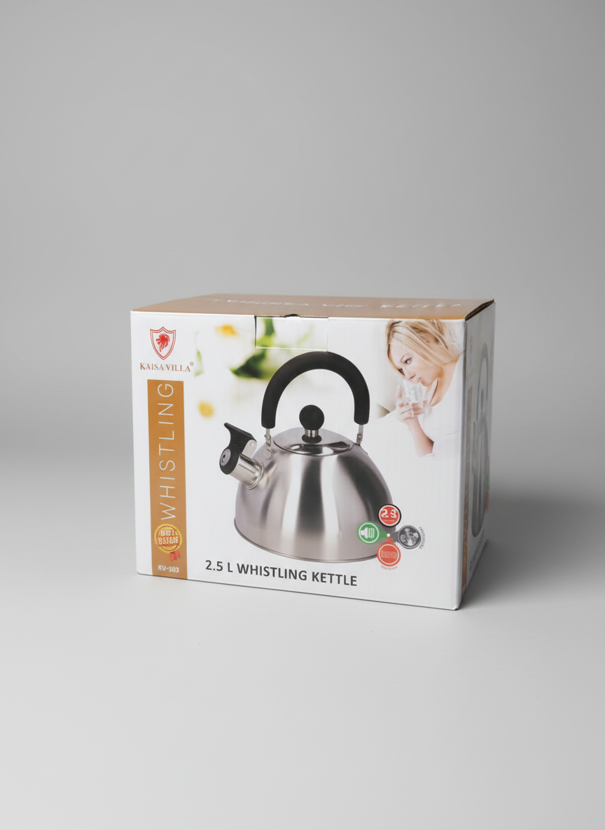 Tetera Silbante Premium (2.5L) - Acero Inoxidable & Mango Frío