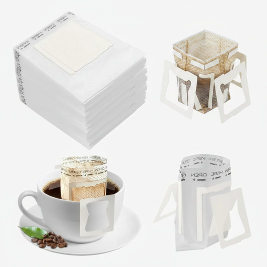 Paquete de filtros desechables para pour over, apilados, color blanco