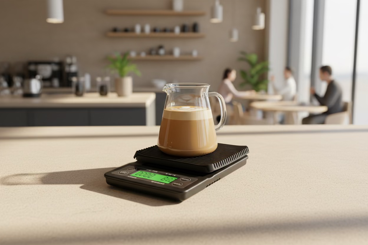 Gramera Digital para Café con Temporizador: Precisión Barista 0.1g (Pantalla LED)