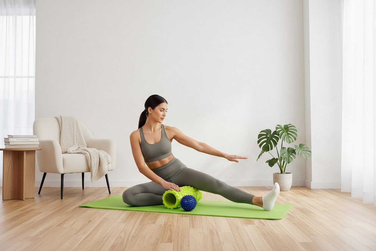 Kit de Recuperación Muscular – Foam Roller + Yoga Mat + Spike Ball