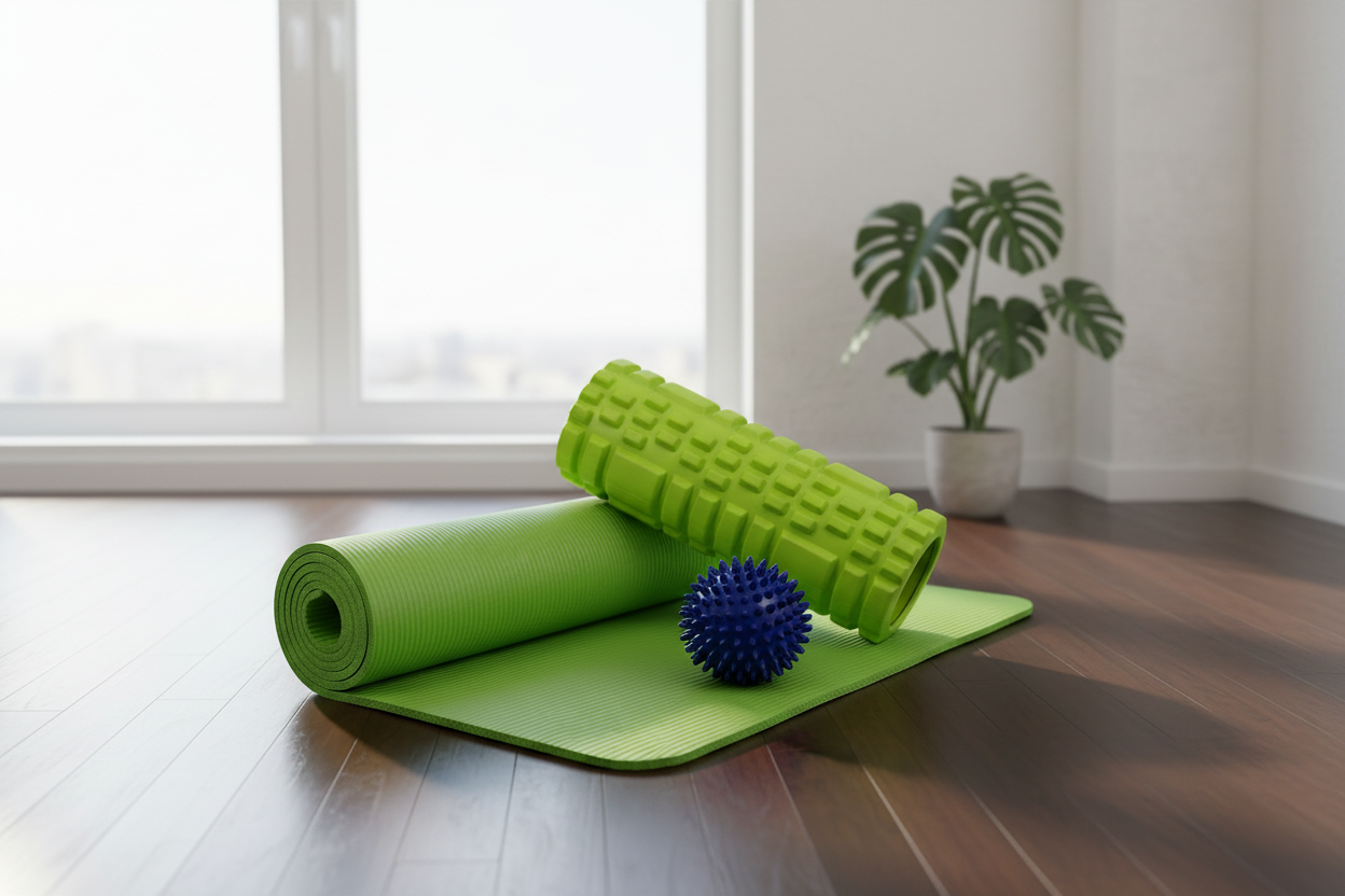 Kit de Recuperación Muscular – Foam Roller + Yoga Mat + Spike Ball