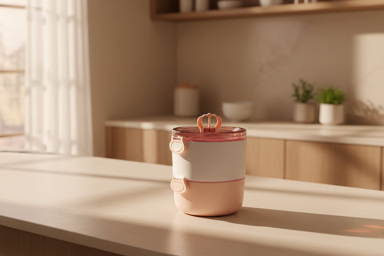 Lunch Box 2 en 1: Recipiente Térmico de Acero para Oficina y Colegio