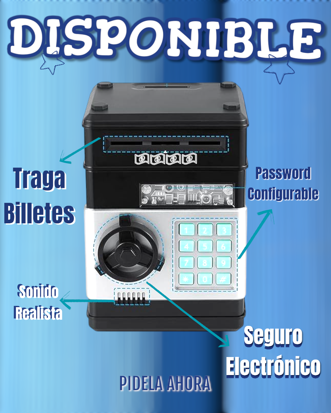 Alcancía Caja Fuerte Traga Billetes con Luces y Sonido - Aprende a Ahorrar de Manera Divertida