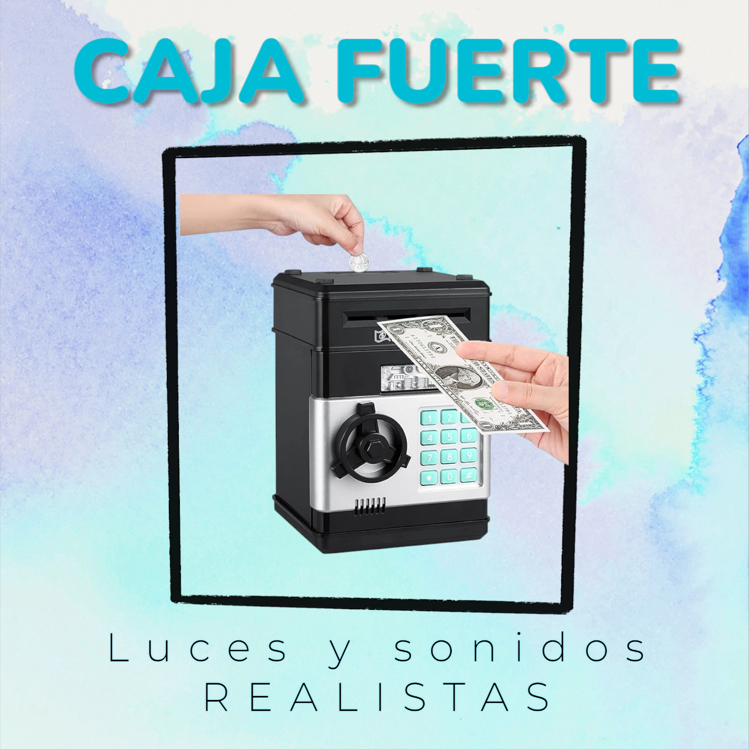 Alcancía Caja Fuerte Traga Billetes con Luces y Sonido - Aprende a Ahorrar de Manera Divertida