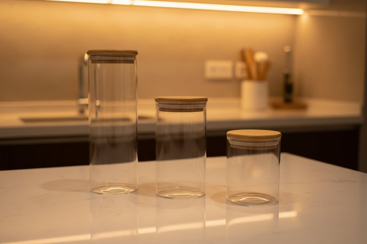 🔥 Promo Set 3 Recipientes Herméticos de Vidrio – Almacenamiento Premium