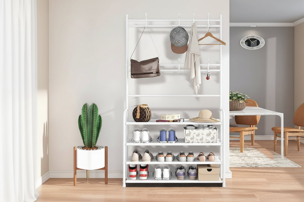 Zapatera con Perchero en aluminio